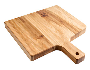 Wooden cutting board isolated on transparent background