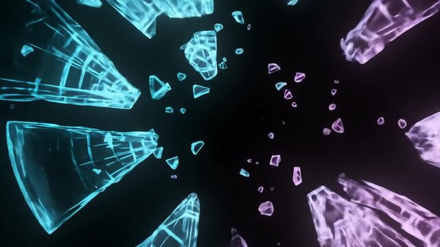 Abstract glowing broken circle design