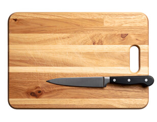 Wooden cutting board isolated on transparent background
