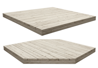 Four clean, light-colored wooden planks with rustic, distressed texture and prominent grain, isolated on a transparent background with professional studio lighting, creating a bright, minimalist