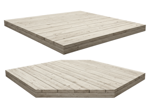 Four clean, light-colored wooden planks with rustic, distressed texture and prominent grain, isolated on a transparent background with professional studio lighting, creating a bright, minimalist - Powered by Adobe