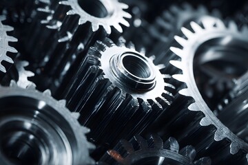 Intricate gears evoke precision awe and fascination in a sleek, high-tech showcase.