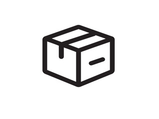 Minimalist Delivery Box Icon Featuring Sleek Clean Vector Design