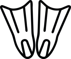 Dive into Adventure: A pair of sleek, black flippers stand ready, inviting exploration beneath the waves, promising underwater discovery and aquatic excitement.