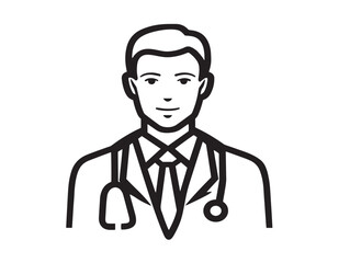 Minimal Doctor Icon With Elegant Medical Line Artwork