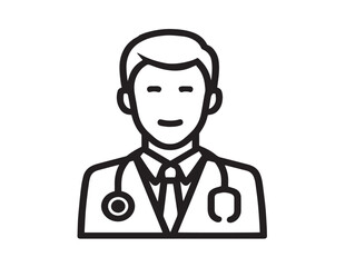Elegant Medical Doctor Icon Designed In Minimal Vector Art