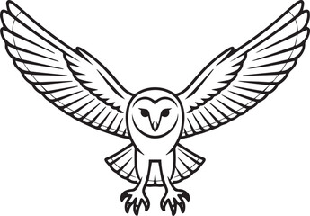 Obraz premium monochrome owl silhouette vector graphic elegant wildlife symbol for educational posters book covers minimal decor