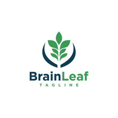 BrainLeaf logo design creative idea inspiration