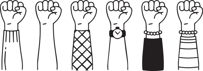 raised fists vector illustration for unity protest activism equality and social justice graphic design projects