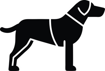 Guide dog vector icon.