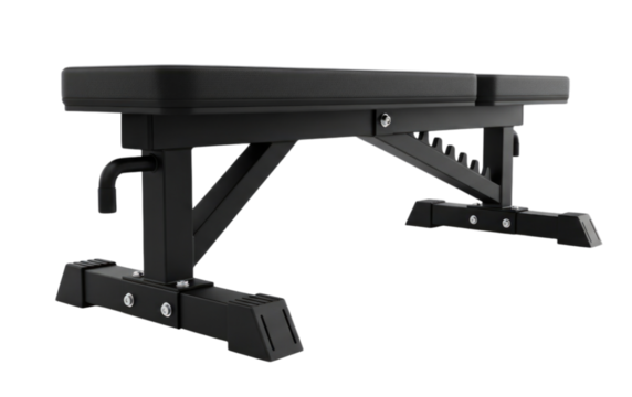 Heavy duty adjustable workout bench for fitness training, cutout isolated on transparent bg, png