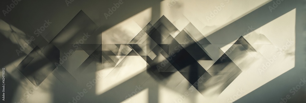 Canvas Prints abstract geometric shapes with soft shadows on wall surface