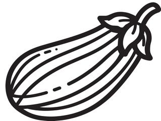 Modern Eggplant Vector Icon with Clean Minimalist Lines