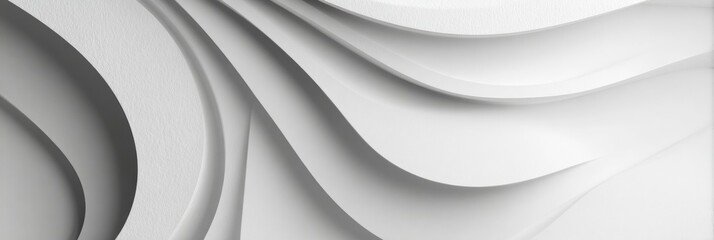 Elegant White Paper Waves in Abstract Design for Modern Background