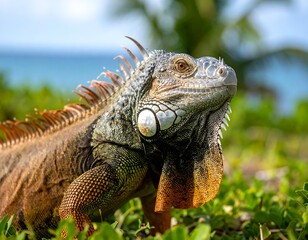 Obraz premium Close-up of iguana in natural habitat