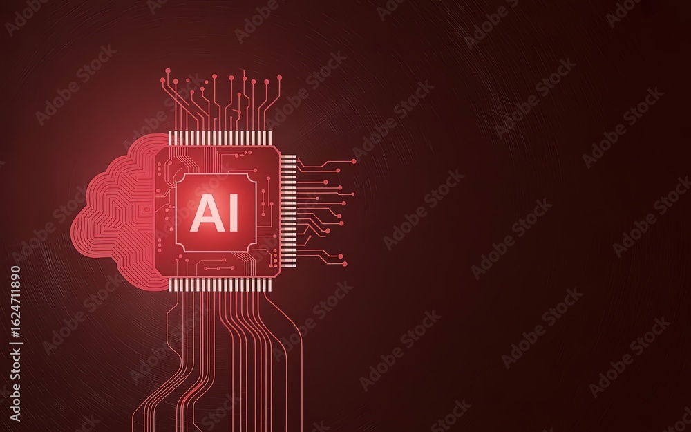 Poster ai brain integration: an abstract visual depicting the fusion of artificial intelligence within a hu