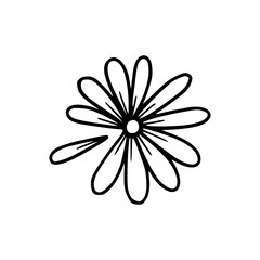 line art of a daisy with nine petals
