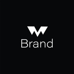 Letter M or VM Bat Bird logo with black background.