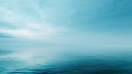 Obraz premium Tranquil Blue Ocean Horizon Under Soft Cloudy Sky at Dusk