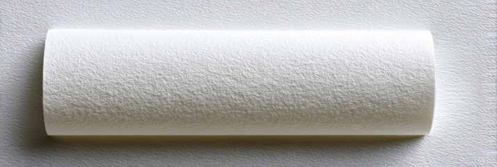 Obraz premium Textured White Paper Roll on Plain Background for Creative Projects
