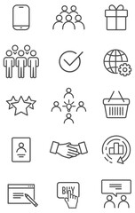 Phone, People, Gift, Blue Tick, Global setting, Stars, team work, pointing