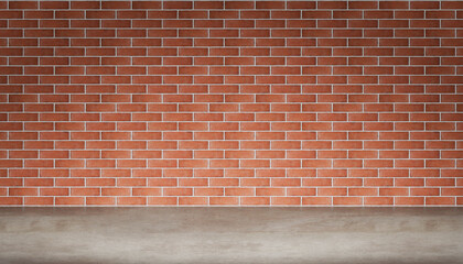 Inside the room, the floor is made of cement and the walls are made of bricks for advertising