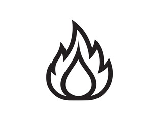 Minimalist Fire Icon in Elegant 2D Vector Artistic Style