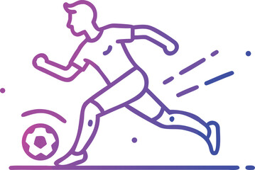 Dynamic Soccer Player Kicking a Ball in radiant color look