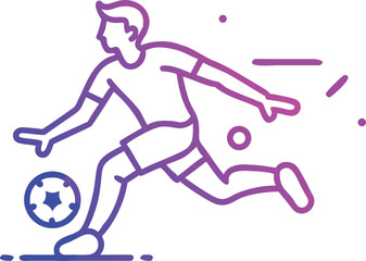 Dynamic Soccer Player Kicking a Ball in radiant color look