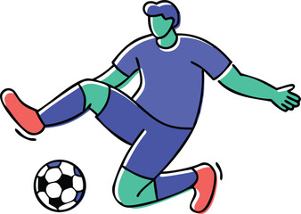 Dynamic Cartoon Soccer Player in Action