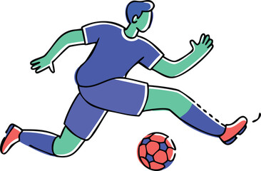 Dynamic Cartoon Soccer Player in Action