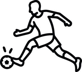 Dynamic Soccer Player in Action, Kicking the Ball