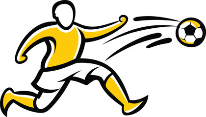 Dynamic Soccer Player in Action with Ball