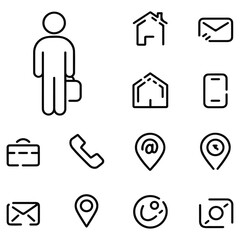 Modern Flat Icons for Business Cards – Email, Phone, Address, Location