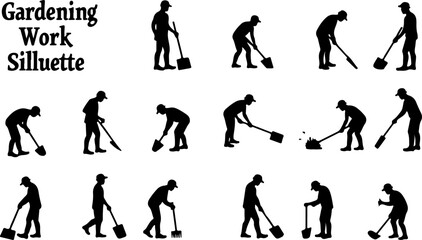 Obraz premium Silhouettes of People Walking and Biking