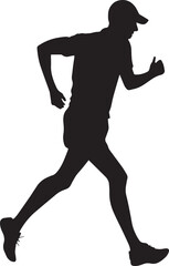 Runner Silhouette Vector | Jogging Running Man Woman Athlete Silhouette | Sports Fitness Clipart