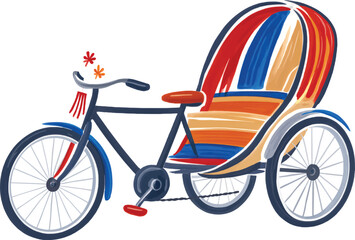 colorful Dhaka Rickshaw Sideview