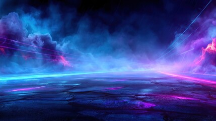 Futuristic Cyberpunk Cityscape with Neon Lights Fog and Rain Streaks for a Dramatic Effect