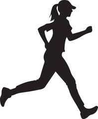 Runner Silhouette Vector | Jogging Running Man Woman Athlete Silhouette | Sports Fitness Clipart