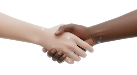 Diverse handshake shows collaboration and trust in business partnership agreement globally connecting people together