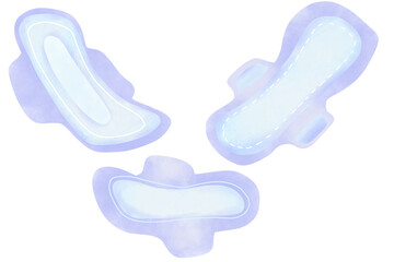 sanitary pad icon watercolor art