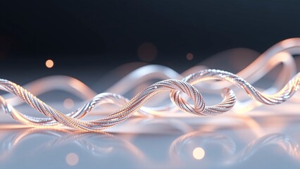 Woven strand, nebulous tendril, twisted braid, refractive stream, delicate texture, artistic pattern, soft light