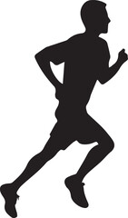 Runner Silhouette Vector | Jogging Running Man Woman Athlete Silhouette | Sports Fitness Clipart