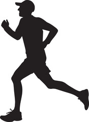 Runner Silhouette Vector | Jogging Running Man Woman Athlete Silhouette | Sports Fitness Clipart