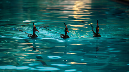 "Chopsticks practicing their synchronized swimming routine