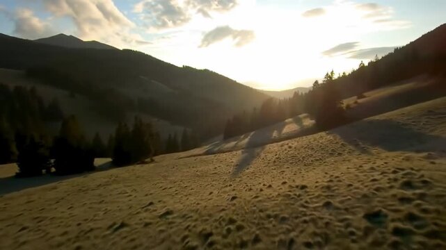 sunset in the mountains generate vo 2