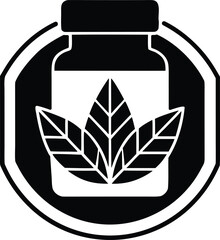 Herbal supplement vector icon.