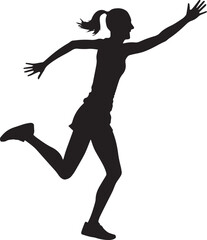 Runner Silhouette Vector | Jogging Running Man Woman Athlete Silhouette | Sports Fitness Clipart