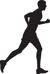 Runner Silhouette Vector | Jogging Running Man Woman Athlete Silhouette | Sports Fitness Clipart