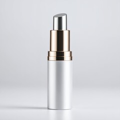 Elegant silver and gold cosmetic container for skincare product presentation on white background